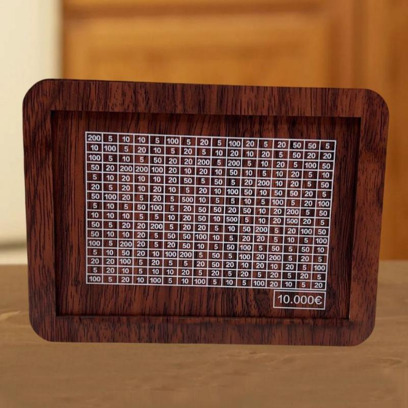 Копилка Challenge на 1000/3000/5000/10000 Евро, Деревянная копилка-поросенок, Сейф-копилка для сбережений