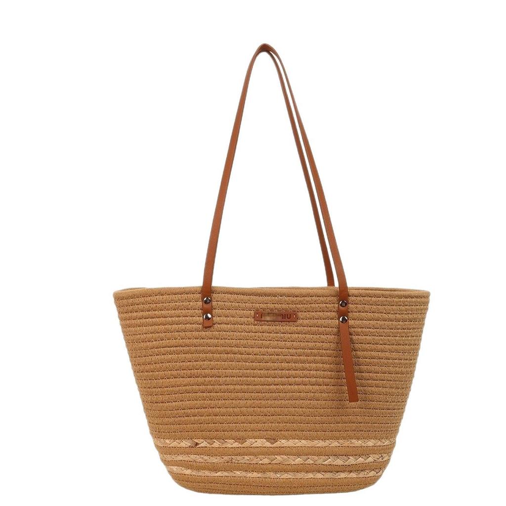 Literary Woven Bag New Large-capacity Woven Portable Holiday Wind Beach Bag Women