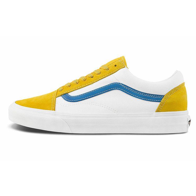 Vans Old Skool Classic Versatile Casual Low-Top Skate Shoes Unisex Sneaker White Yellow Blue VN0A38G19XF