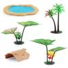 Simulation Pond Tree Lotus Leaf Frog Model Micro Scene Frog Fish Pond Accessories Set Ornament Toy