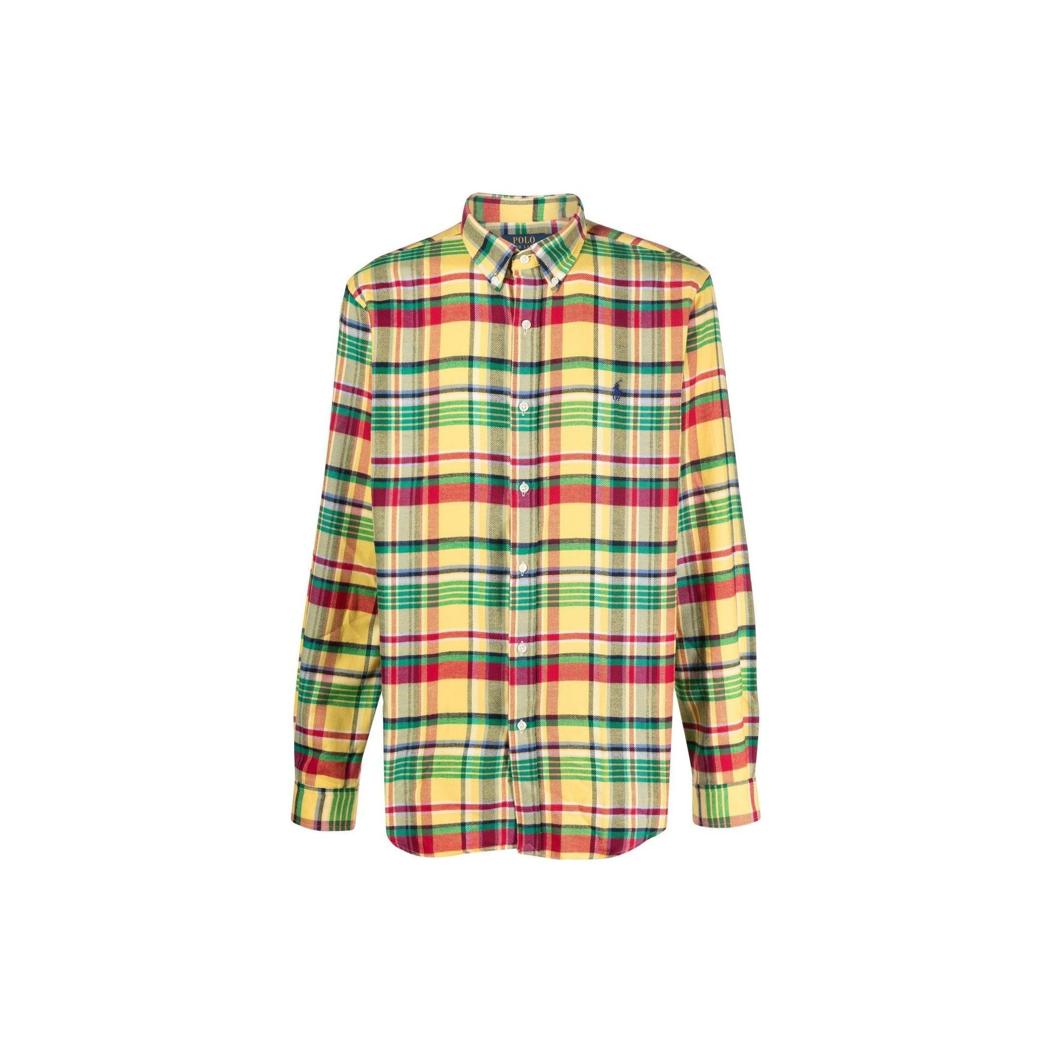 

Polo Ralph Lauren FW22 Однобортная рубашка с длинным рукавом и вышитым логотипом в клетку Мужские рубашки Многоцветный 710886729-001 XL