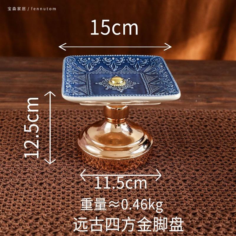 Ceramic High Footed Cake Tray Dessert Plate Cake Stand Display Stand Fruit Plate Dim Sum Dish Snack Bowl Bread Plates