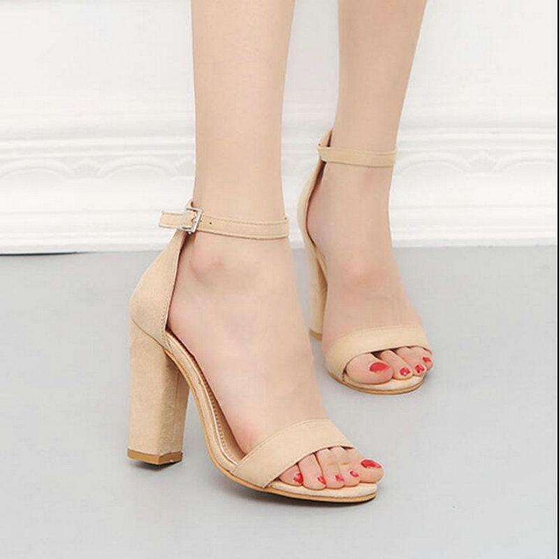 Fashion Women Pumps Sesy High Heels sandals Buckle Strap Women's Shoes Peep Toe High Heels Wedding Shoes PLUS SIZE 34-43 tyh78