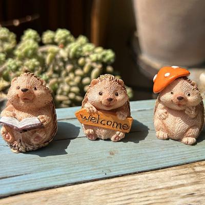 1/3PC Mini Countryside Turtles Rabbits Hedgehog Statues Sculptures Yoga Figurine Living Room Home Fish Tank Decor Desk Ornaments