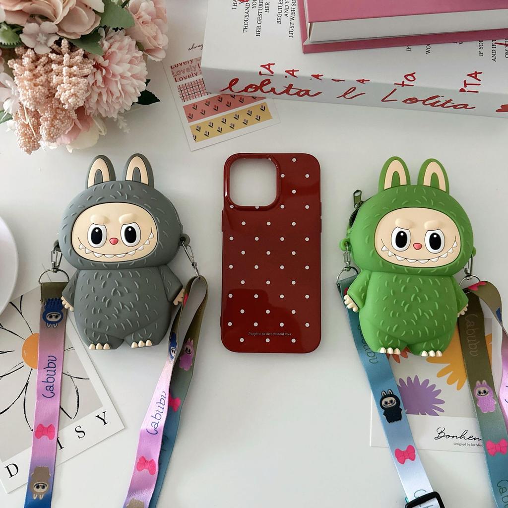 New Cute Children's Silicone Messenger Bag Cartoon Color Doll Boys and Girls Change Storage Bag Mini Earphone Bag