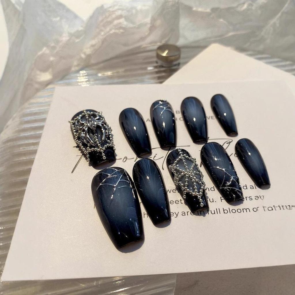 Handmade Luxury Spiderweb Nail Art Removable Patches - Xiaohongshu Hot Style