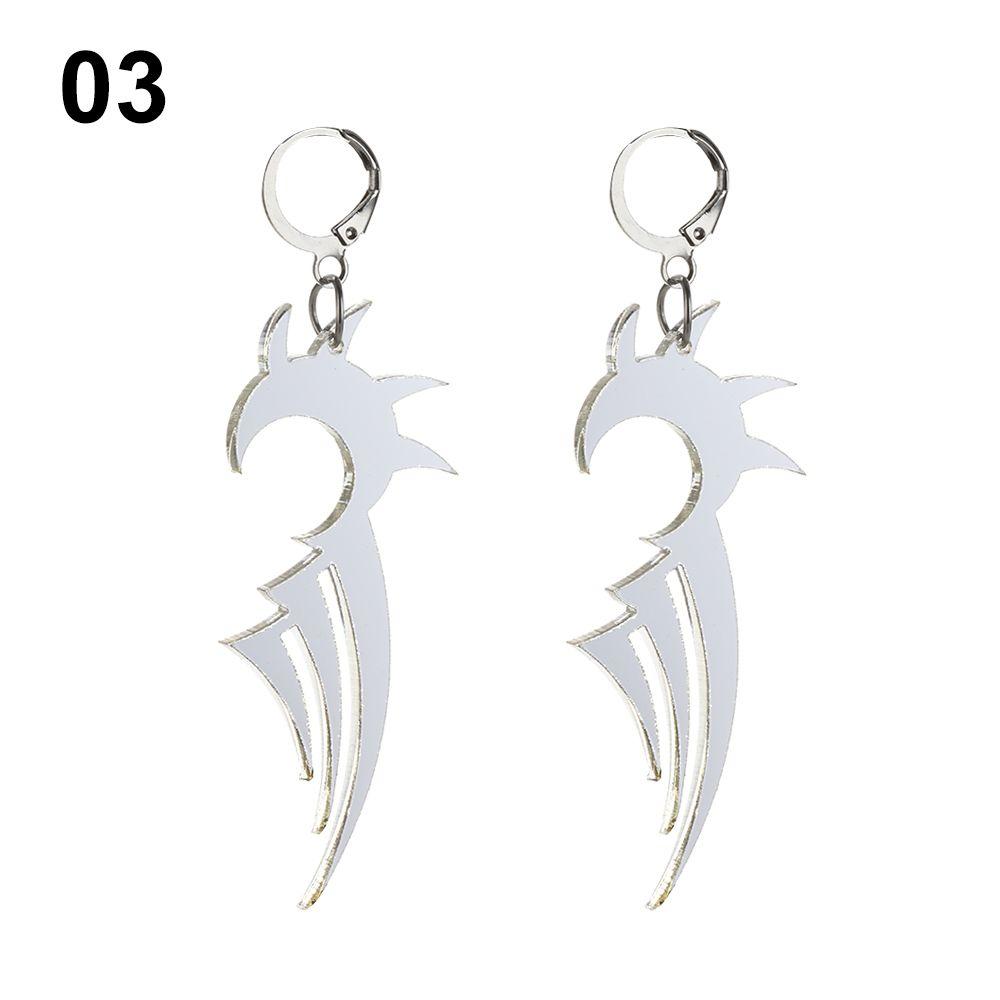 Jewelry Cool Mirror Surface Acrylic Darts Hoop Earrings Dragon Pattern Dragon Earrings Totem