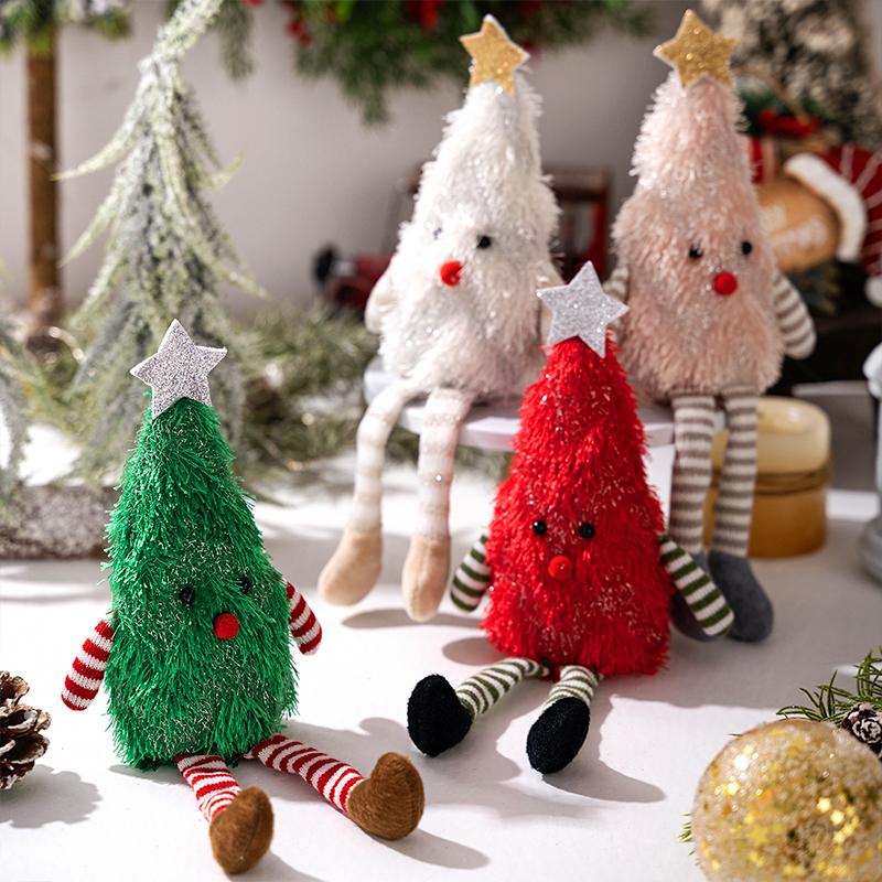 1PC Christmas Tree Doll Christmas Decorations Long Leg Cute Doll Ornament Kids Gifts Table Decoration New Year 4 Colors