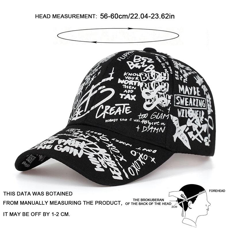Graffiti Printing Baseball Cap Adjustable Cotton Hip Hop Street Hats Spring Summer Outdoor Leisure Hat Couple Caps