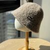 Furry  Fashionable Versatile Warm and Cold Proof Autumn and Winter Large Head Circumference Face Showing Small Bucket Hat Trendy
