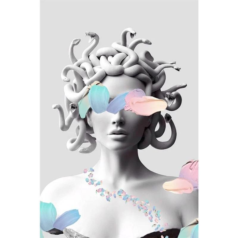 Poster Artistico Medusa di Smeraldo Creature Mitologiche Stampe per Pareti Pittura su Tela Mitologia Greca Moderna per Galleria Decorazioni per la Casa