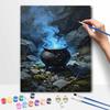 Halloween Magic Cauldron Blue Flame Digital Oil Painting Coloring Painting Hand Painting Home Decoration