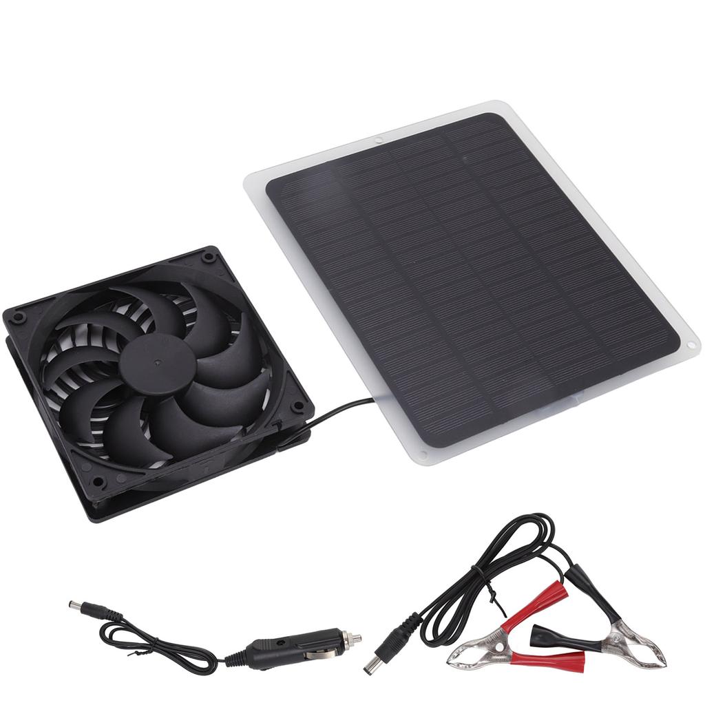 Solar Panel Fan Energy Saving Portable Easy To Use Solar Power Panel Exhaust Fan for Pet Houses for Greenhouse