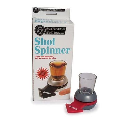 Drinking Game - Shot Spinner - Shot Glass - Base with Red Arrow - 2 Pieces - Transparent