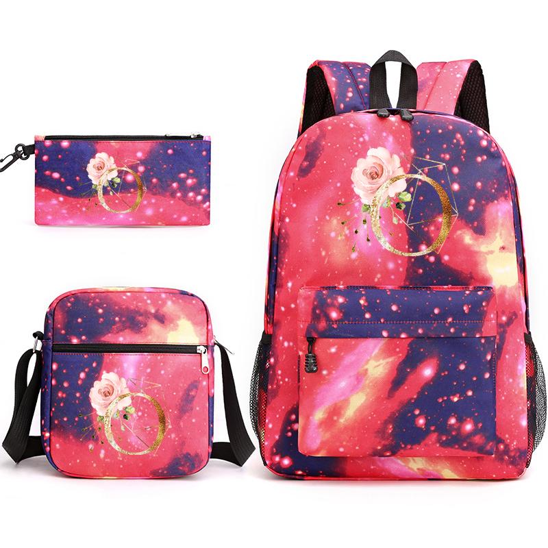 26 Litere Engleze 3Buc Rucsac Cosplay Pânză Copii Copii ghiozdan Geantă de călătorie Back To School Bookbag