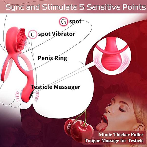 9 Vibrations Male Couple Sex Toy Vibrating Cock Ring Clitoral Stimulator Testicle Massager Penis Ring Vibrator Couples Sex Toys for Men Women