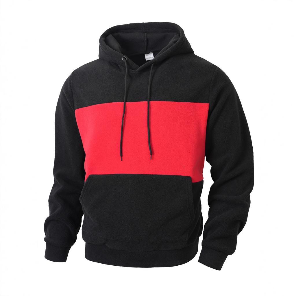 New Autumn and Winter Men's Fashionable Color-blocking Sweatshirt for Men's Casual Pocket Sweatshirt Versatile Hoodie