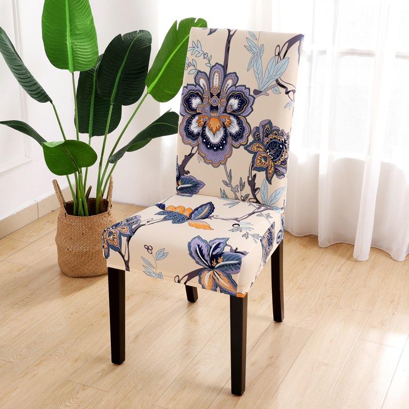 Printed Chair Cover Elastic Seat Chair Cover Living Room Detachable Washable Stretch Banquet Hotel Restaurant Set