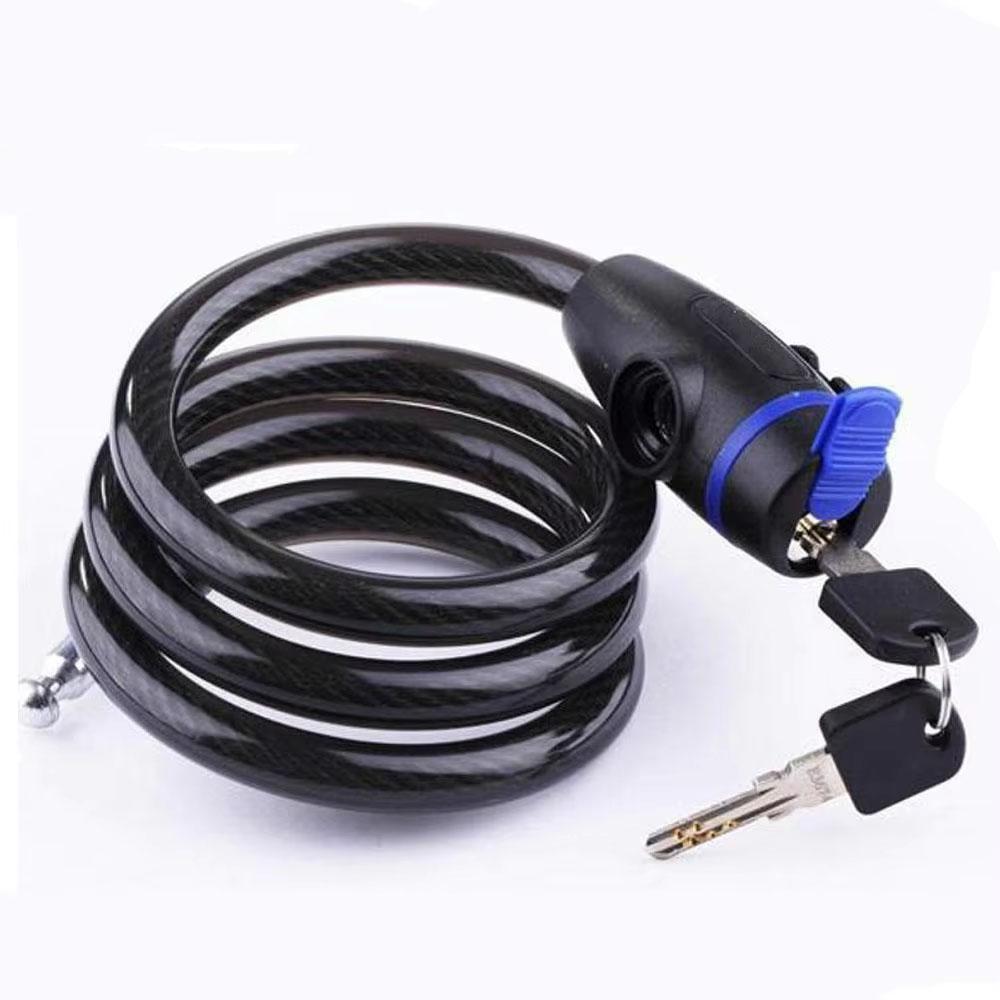 Black Bicycle Anti-Theft Chain Lock Bike Portable Metal Steel With 2Keys Safety Lock Motorcycle Bike Lock Bicycle Accessories 4