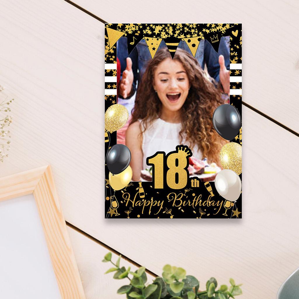 Fun Birthday Party Photo Frame and Glasses Set Birthday Photography Prop for Women Men Holiday Birthday Party Decoration