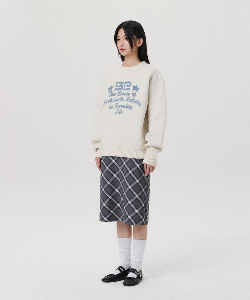 AMES-WORLDWIDE 52 Jacquard Sweater Ivory(Am2Efuk600A)