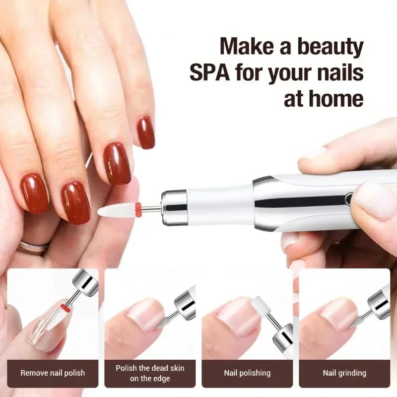 Professional Electric Nail Drill Machine Set for Manicure Pedicure Gel Polish Grinding Equipment with High Speed Motor