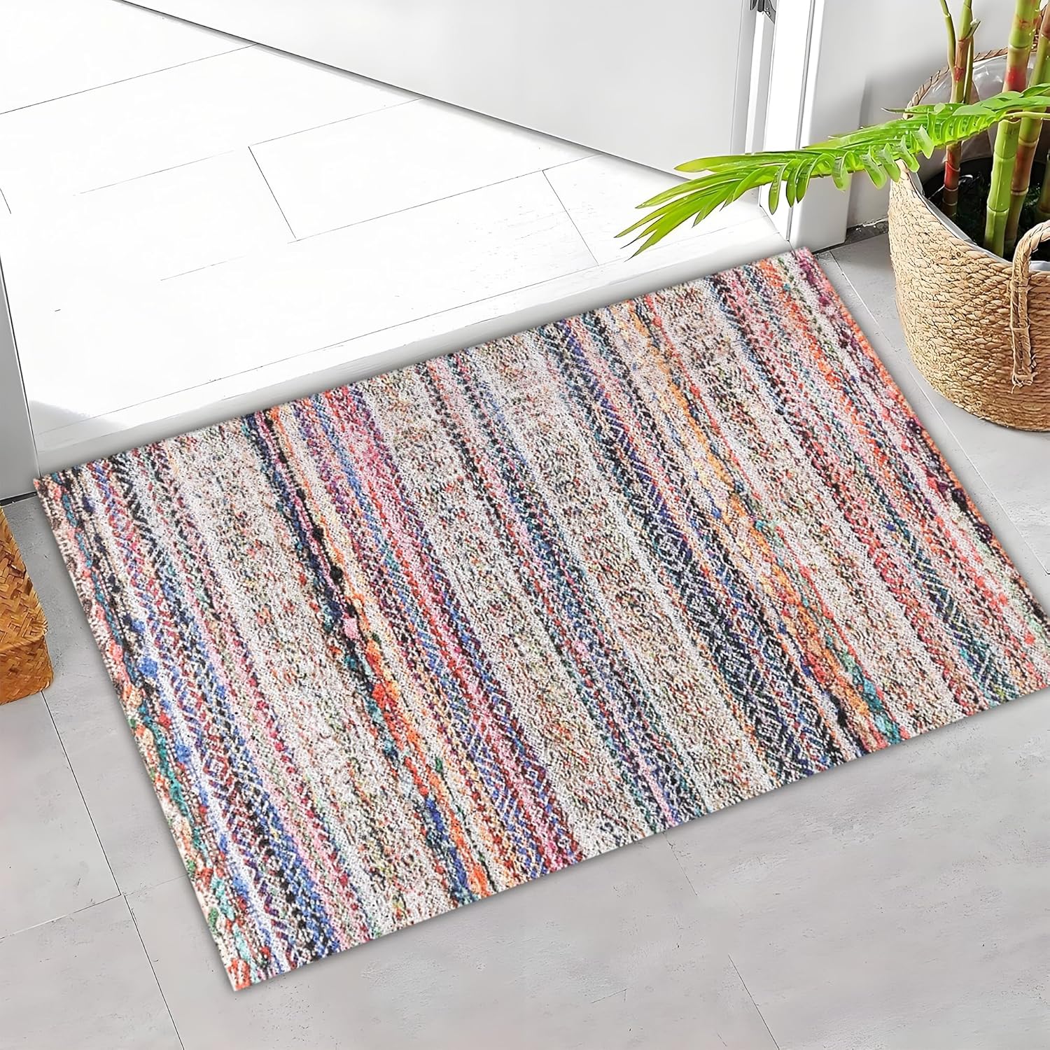 

Darkyazi Colorful Door Mat 23.6 x 35.4 Waterproof and Stain-Resistant Front Door Mat, Low-Profile Floor Mats, PVC Non-Slip Doo 50x80cm