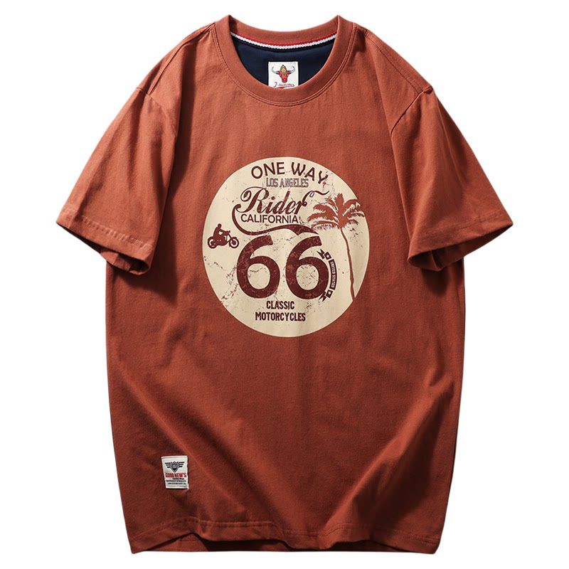 American Retro Heavyweight Pure Cotton Trendy Brand Letter Print T-Shirt Men's Short-Sleeve Summer Foreign Trade Men's Vintage T-Shirt