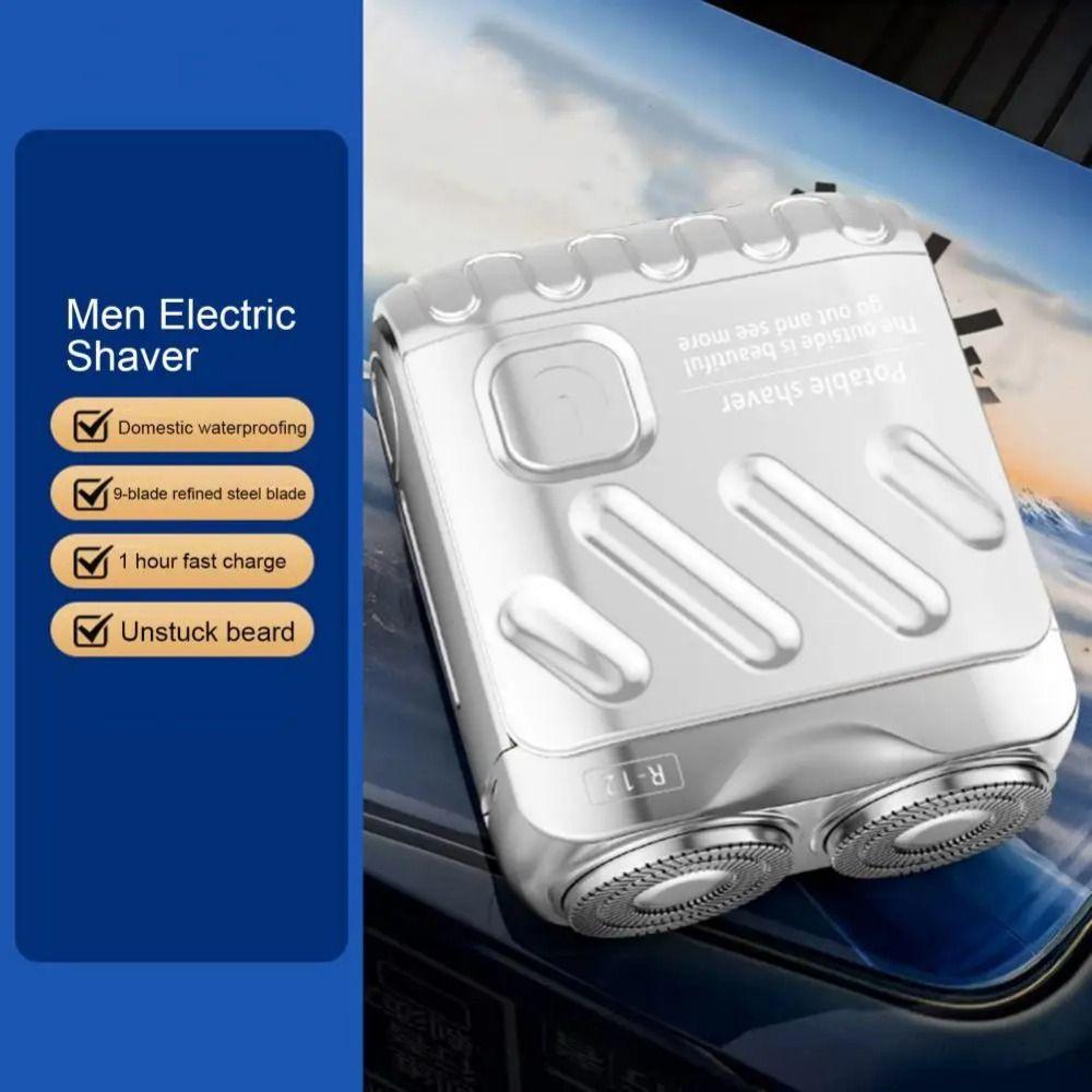 Magnetic Men's Electric Shaver Double Head Face Hair Remover Tool Pocket Size Beard Trimmer  Home