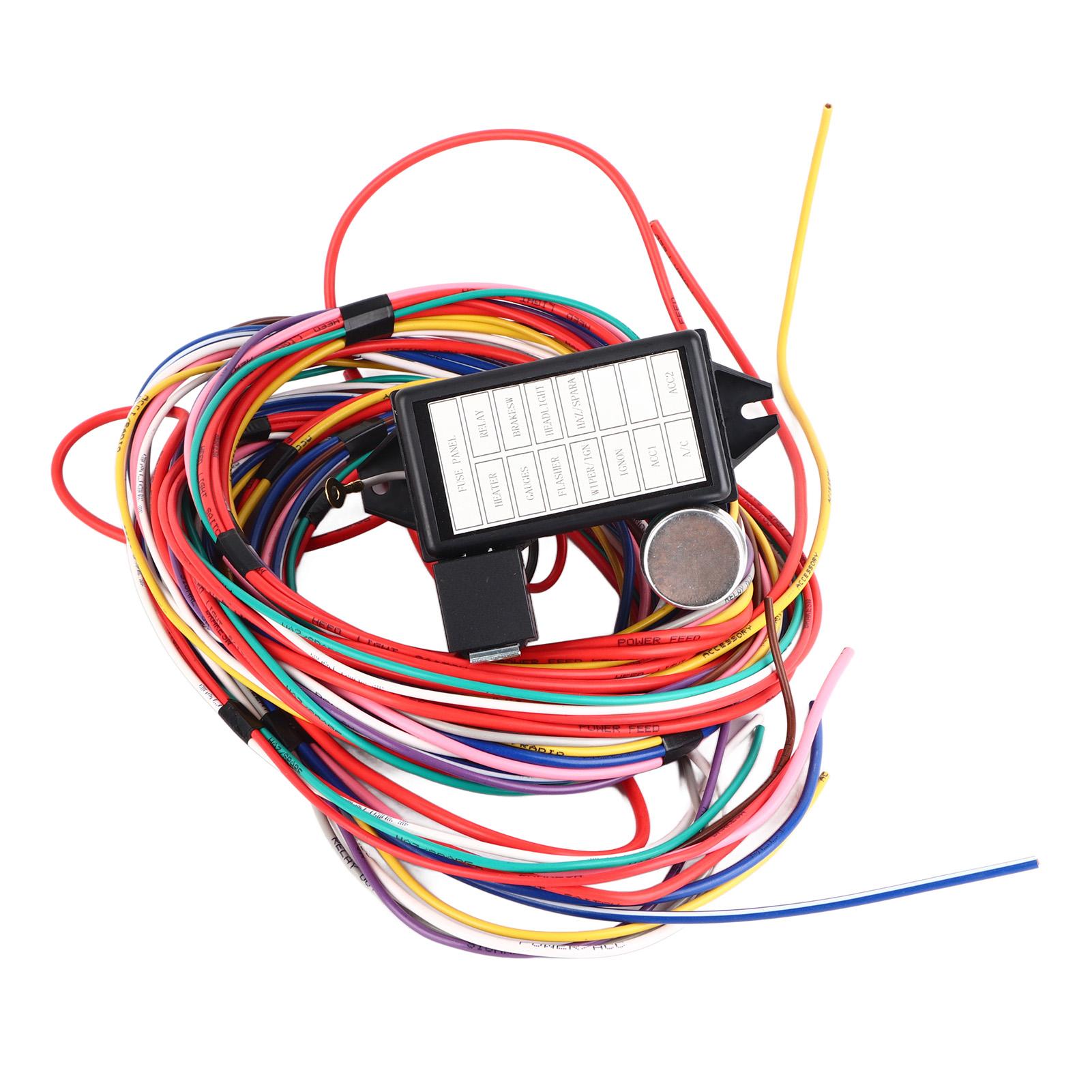 

12-контактный универсальный жгут проводов для автомобиля Hot Rod Провода Аксессуары для автомобиля