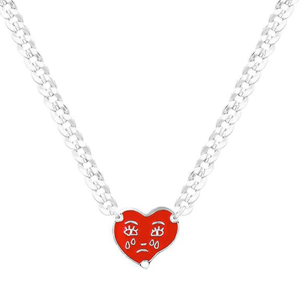 

Fashionable Creative Heart Pendant Necklace In Alluring Gold And Silver Colors срібний