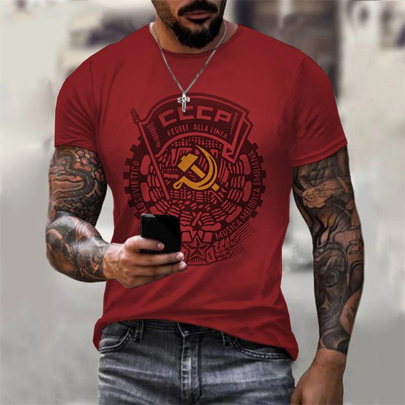 Summer New Russia CCCP T-Shirts USSR Soviet Union 3D Print Men's Women Short Sleeve T Shirt Harajuku Y2k Tops Tees Kids Clothing