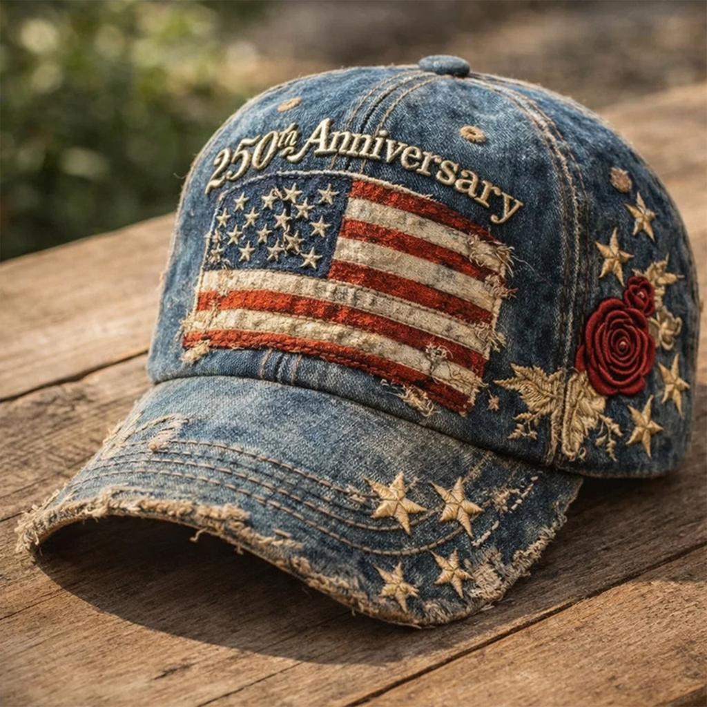 Men's And Women's American Anniversary Commemorative Digital Print Baseball Cap For Adults With Retro Elements