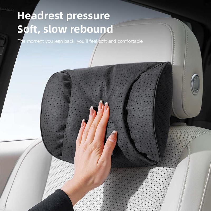 Leather Car Seat Headrest High-quality Comfort Waist Rest Neck Pillow For Tesla Model 3 Y S X Cybertruck Juniper Auto Interiors