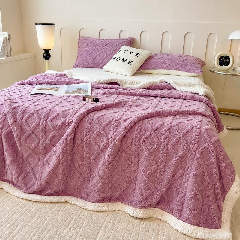 Super Soft Throw Blanket Premium Flannel Fleece 3D Jacquard Lightweight Bed Blanket Fluffy Cozy Blanket for Couch, Sofa, Chair