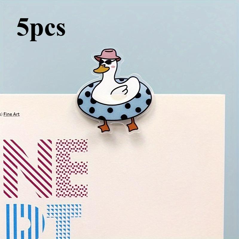 5pcs Creative cartoon cute swimming duck cartoon student children bookmark page folder notebook accessories