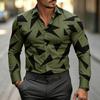 Men's Geometric Triangle Print Dress Shirt Long Sleeve Button Down Casual Slim Fit Business Party Tops For Men