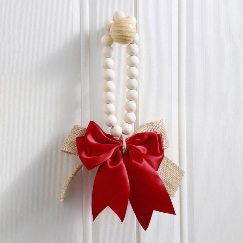 Handmade Valentines Day Wood Beads Garlands with Butterfly Knot For Wedding Decors for Rustics Farmhouses Decors Project