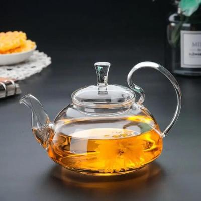 1 szt. 400 ml/ 600 ml odporny na ciepło zagęszczony wysoki uchwyt szklany dzbanek do herbaty z kawą kwitnący szklany zestaw do herbaty duży dzbanek do herbaty WJ919