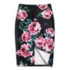 Summer Cartoon Print Elegant Pencil Skirt Women Bodycon High Waist Knee Length Skirt Female