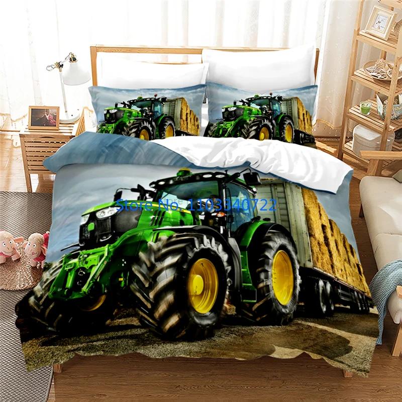 Farm Tractor 3d Bedding Set  Duvet Cover Set 3D Print Comforter Cover Bedclothes for Boy Girl Bedding Sets Bedroom Decor