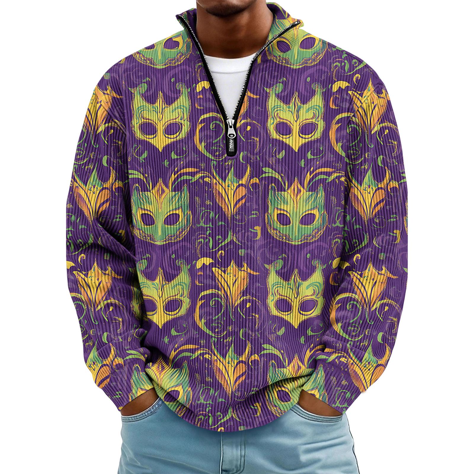 

Men s 1/4-Zip Hooded Sweatshirt XXXXL фіолетовий