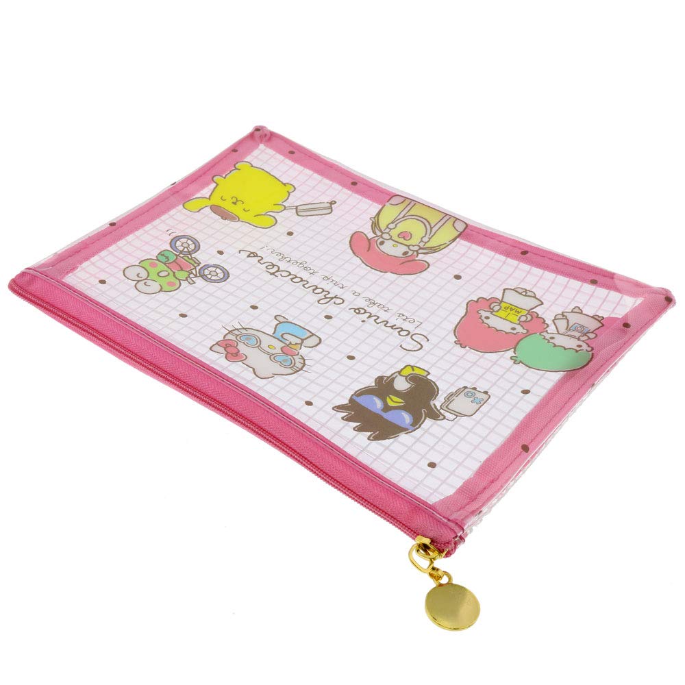 Sunstar Stationery Sanrio Flat Sanrio S2284790 Pouch, Mesh, Travel, Pink,