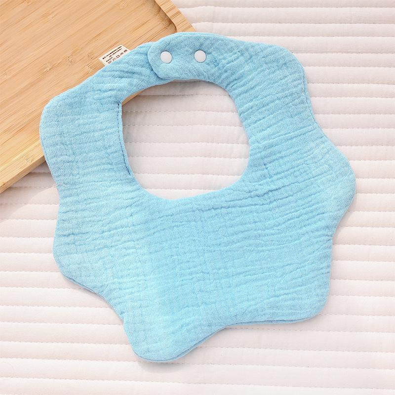 Cross-Border Six-Layer Cotton Crepe Baby Drool Bib - Pure Cotton Crinkled Gauze Marshmallow Bib