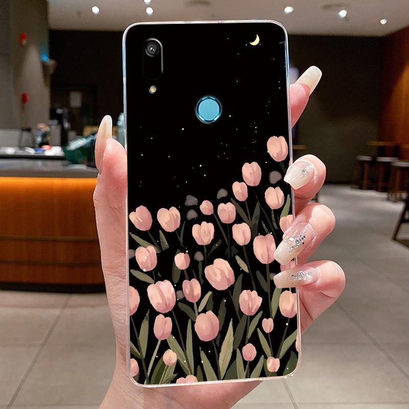 Casing For Huawei Y6 2019 Case Clear Soft Silicone Pretty Butterfly Flower Cover For Coque Huawei Y6 Prime Y 6 2019 MRD-LX1 Case