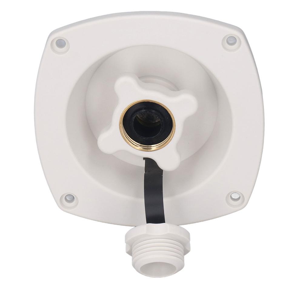 White Wall Mount Filler Regulator Built in Valve Fresh Water Injection Port  Camper