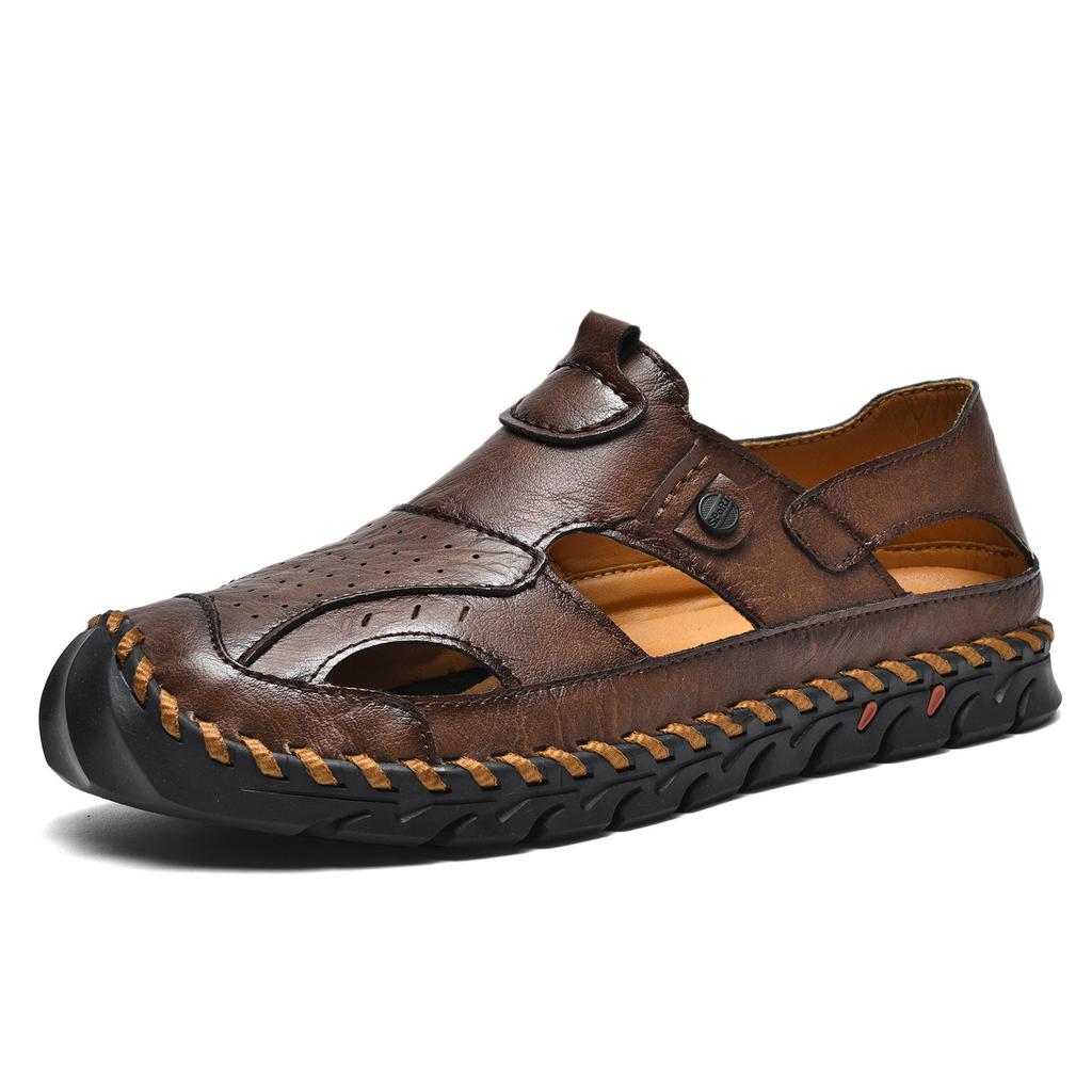 Genuine Leather Cowhide Slippers Men's New Outdoor Men's Beach Sandals Men's Trend