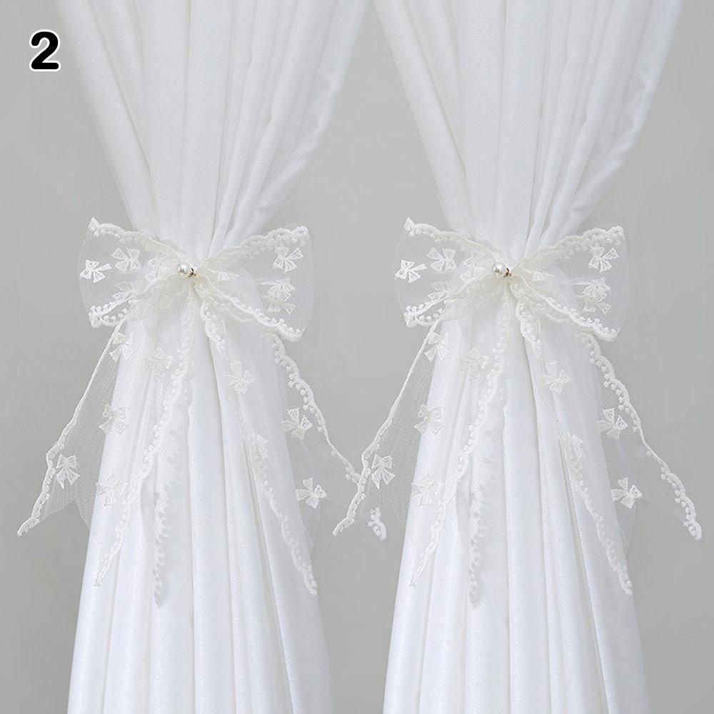 

2 шт./набор Кружевной бант Бант Подхват для штор Зажим Завязанный пояс Фиксатор для штор Модный ремешок для штор 2