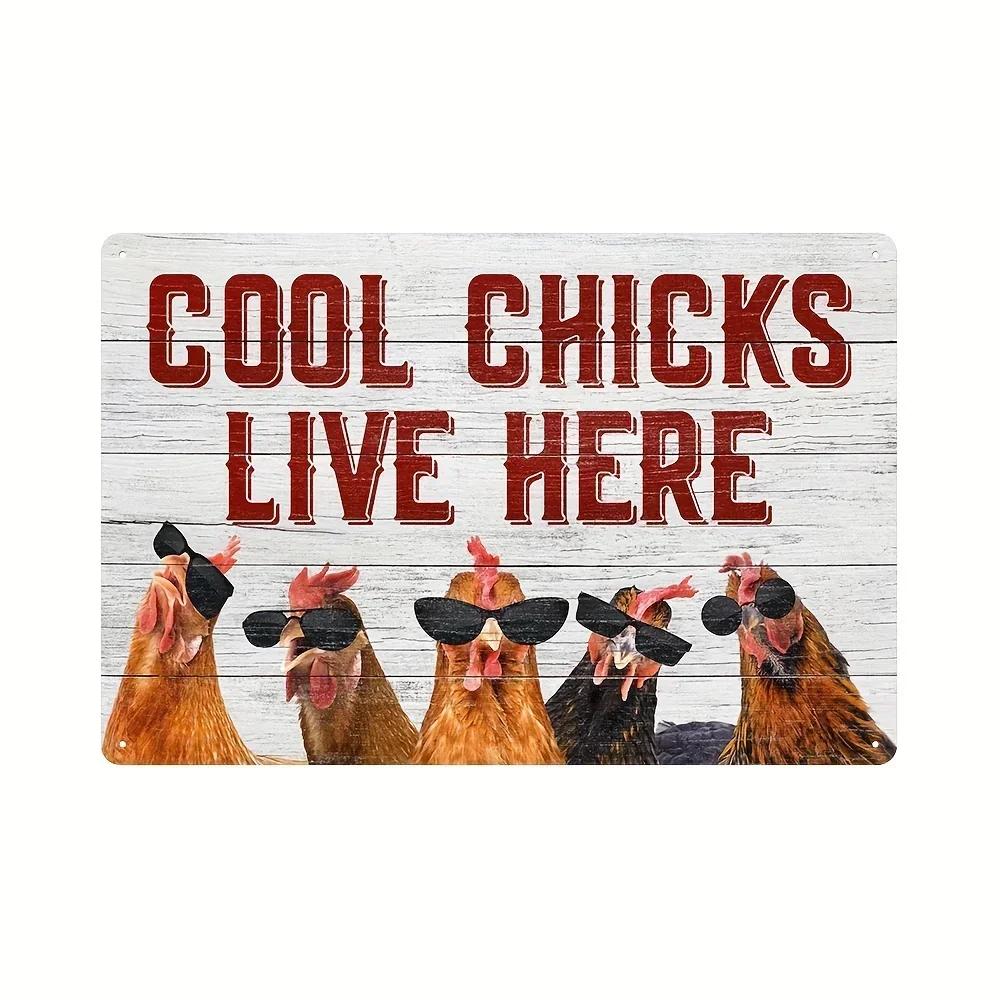 Vintage aluminiumskyltar för kycklingfarm för mysig kaféinredning