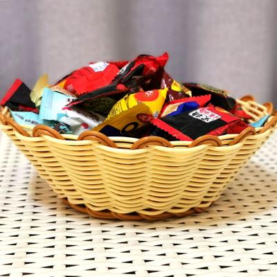 Rattan Woven Basket Home Living Room Storage Holder Dried Fruit Cake Organizer Fruit Tray Desktop Storage Basket